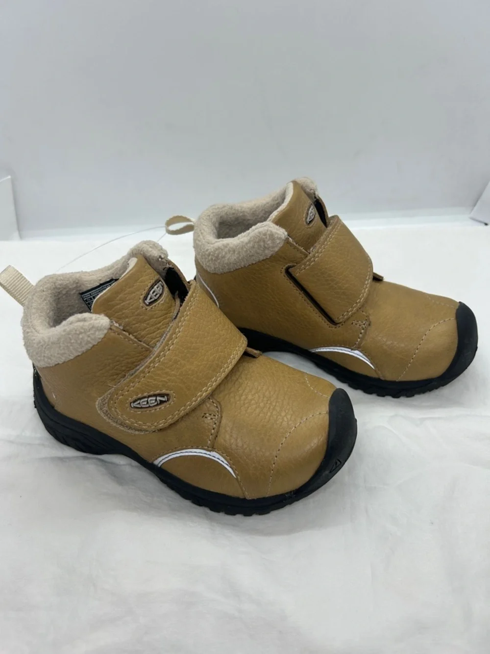Keen Toddler Boy Sz 5 Beige Touch-Fasten Insulated Fleece Waterproof Ankle Boots
